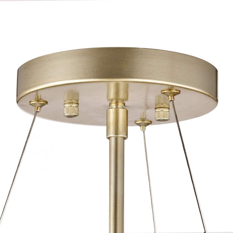 Daisy 5-Light 28" Modern Seedy Glass Chandelier - Brushed Silver-ish Champagne