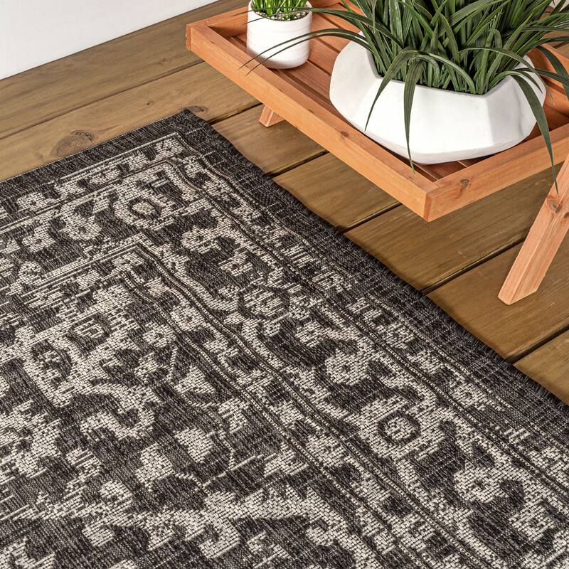 JONATHAN Y Medallion Textured Weave Indoor/Outdoor Area Rug