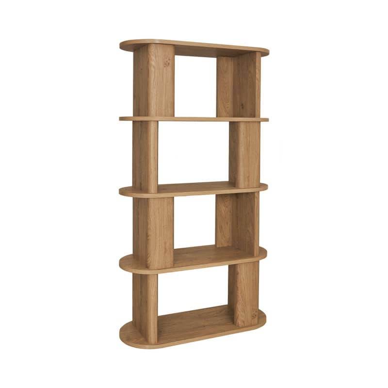 Studio London Low and Tall Oak Wood Effect Bookcase with Compact 2-Shelf Design
