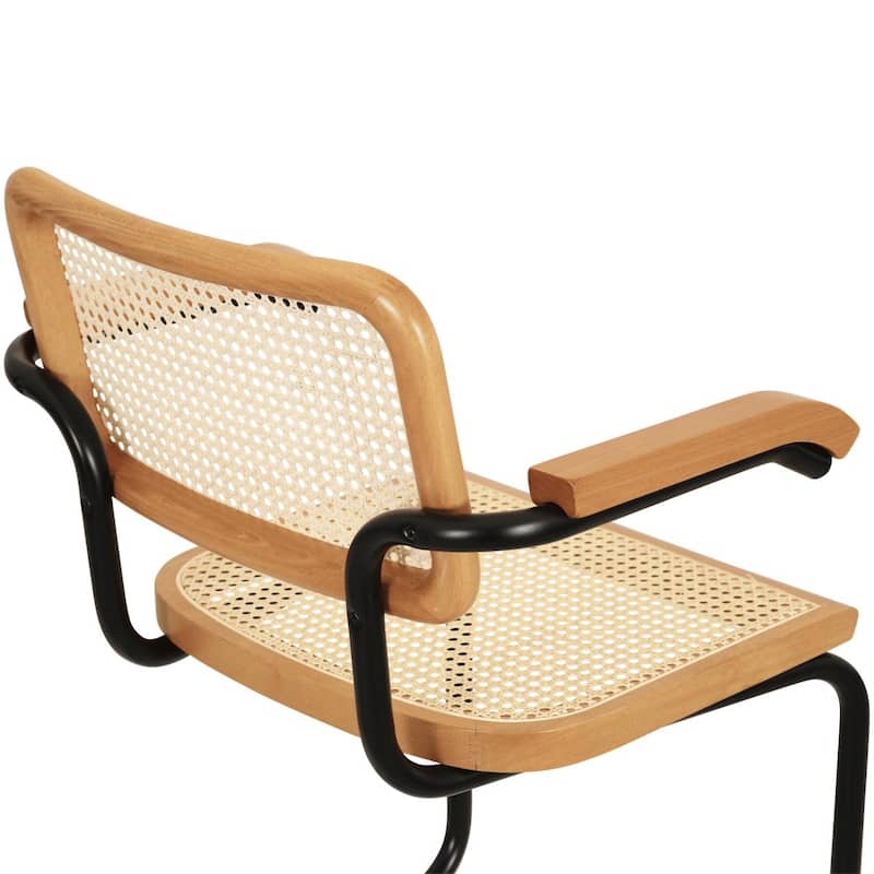 Breuer Chair Company Marcel Breuer Cesca Cane Cantilever Armchair Arm Chair w/ Black Steel Frame (Various Wood & Cane Colors)