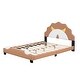 preview thumbnail 15 of 16, Lion-Shaped Upholstered Platform Bed Frame Leather Low Profile Bed with Headboard and Footboard, Beautiful Gift for Kids