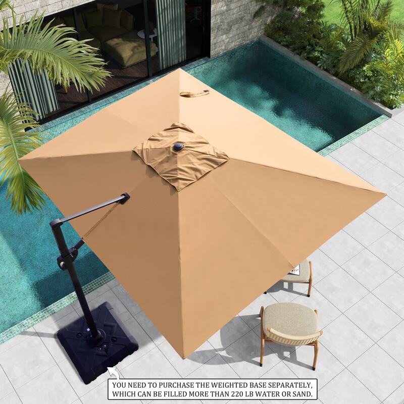 Outdoor Patio Umbrella 9 FT x 11 FT Cantilever-Offset Umbrella with No Base