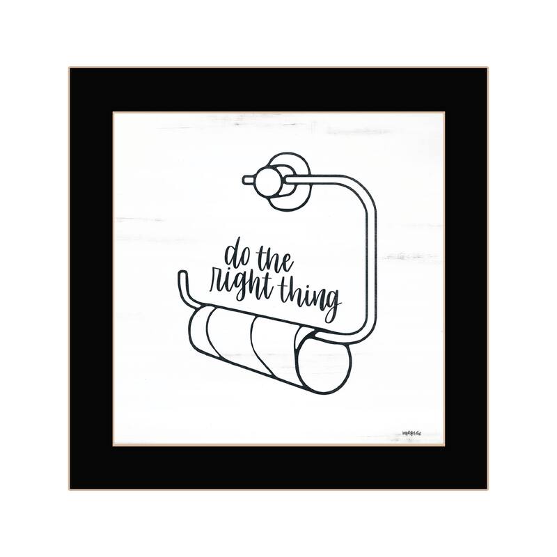 TrendyDecor4U Contemporary "Empty Toilet Paper Roll" Framed Print Wall Art - Black