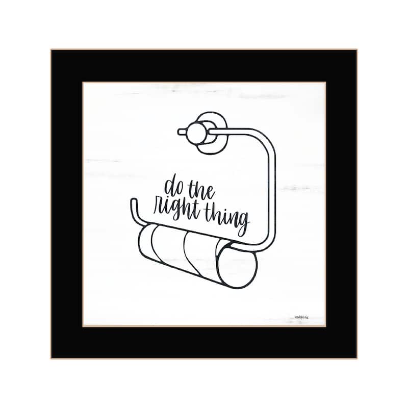 TrendyDecor4U Contemporary "Empty Toilet Paper Roll" Framed Print Wall Art - Black