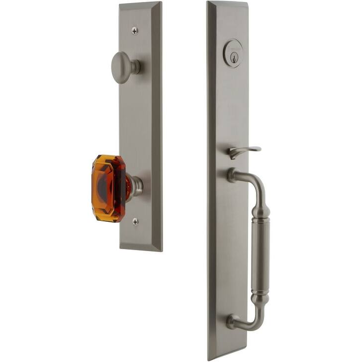 Grandeur Fifth Avenue Solid Brass Rose Keyed Entry Single Cylinder "C" - Satin Nickel