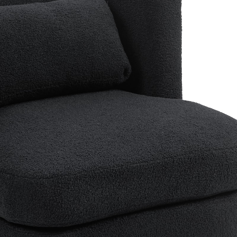 Swivel Upholstered Accent chair With pillow