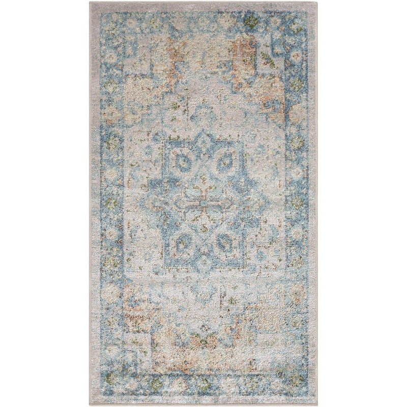 Livabliss Lillian Traditional Medallion Washable Area Rug