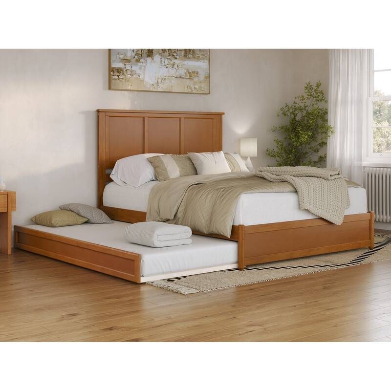 Felicity Platform Bed with Panel Footboard and Twin XL Trundle