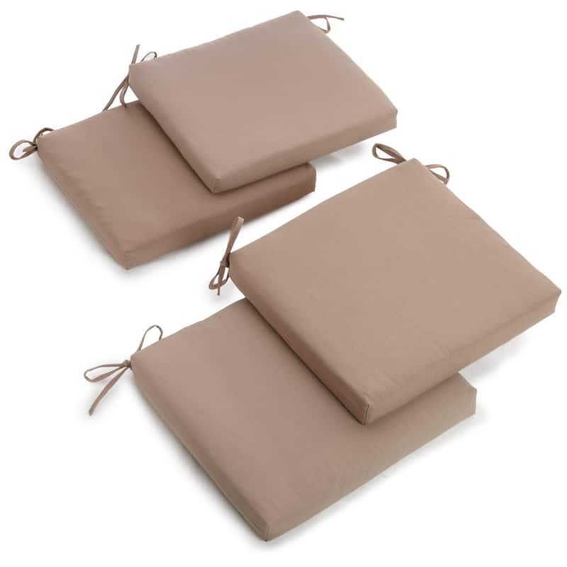 20-inch by 19-inch Twill Indoor Chair Cushion (Set of 1, 2, or 4) - 20 x 19 - Set of 4 - Toffee