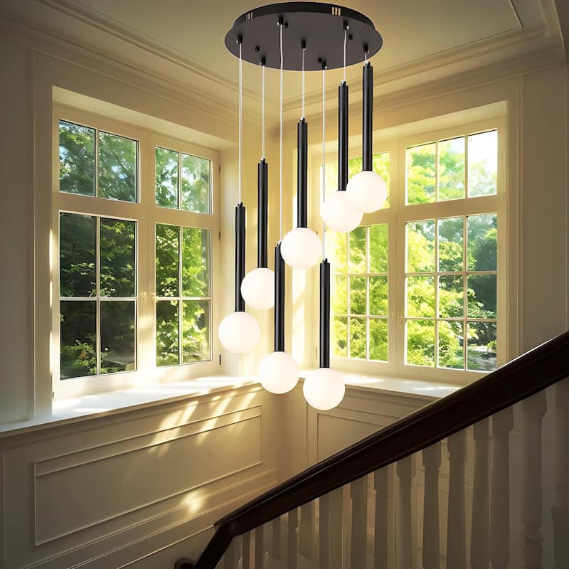 7-light Modern Raindrop Multi Cluster Chandelier