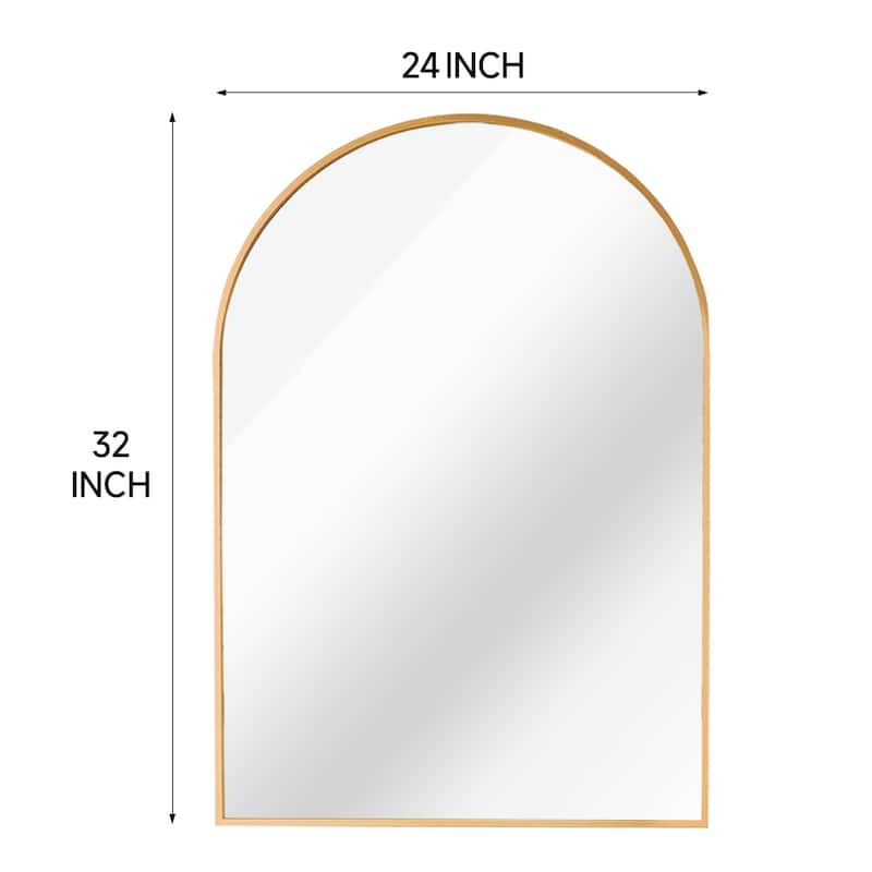 GDFStudio - Atelier Modern Arched Bathroom Vanity Decorative Mirror with Elevated Vertical Presence & Metal Frame