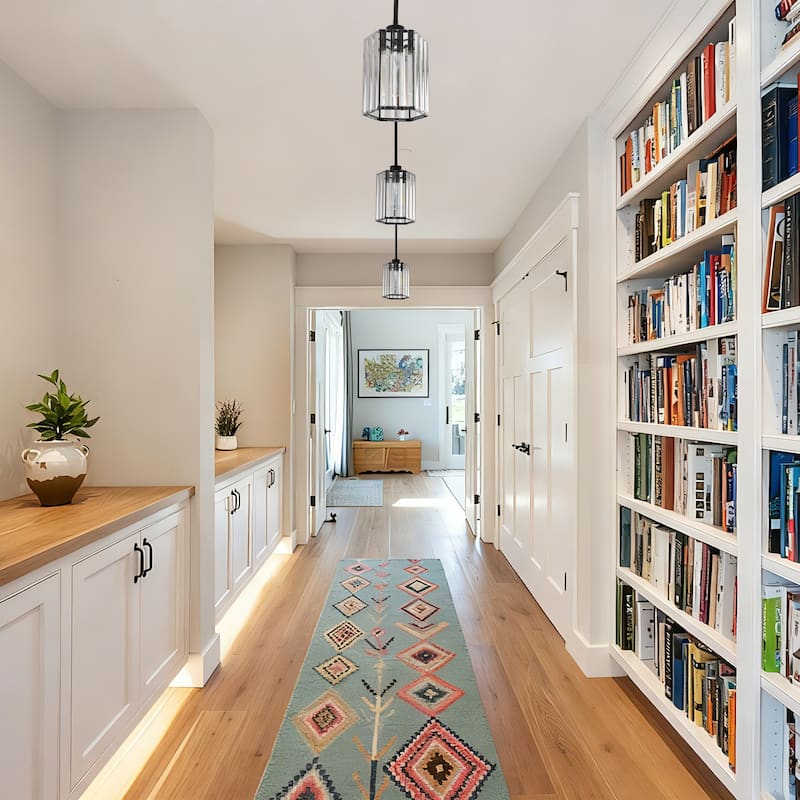 1-Light Crystal Pendant Lighting Fixtures for Sloped Ceiling