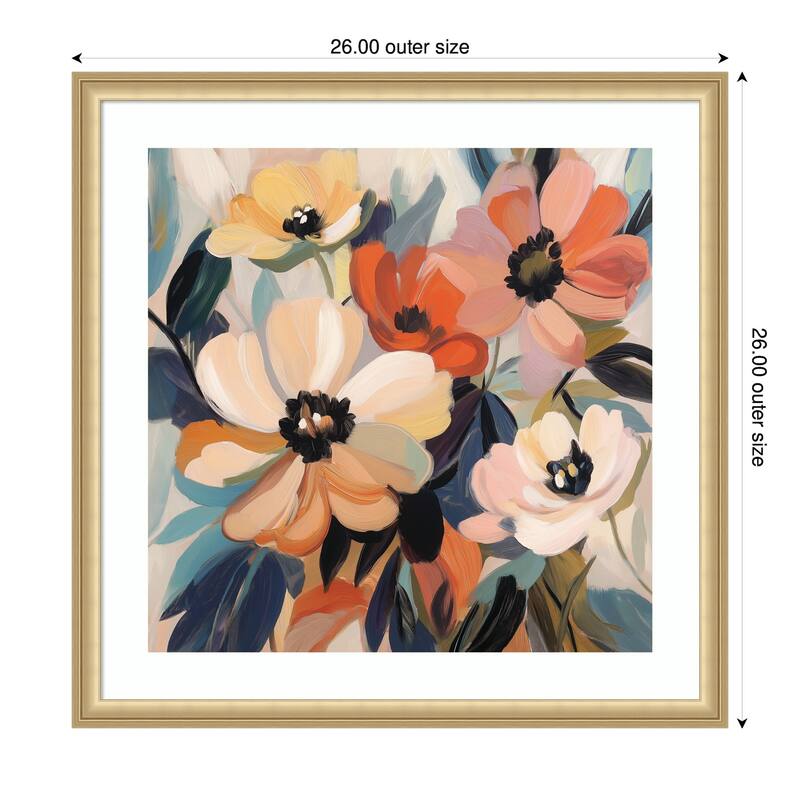 Kate and Laurel Framed Art Garden Bloom Abstract Bouquet III by The Creative Bunch Studio
