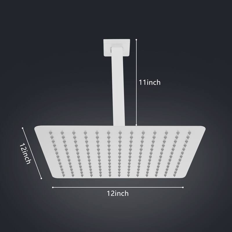 12" Square High Pressure Rain Shower Head,304 Stainless Steel Rain Shower Head