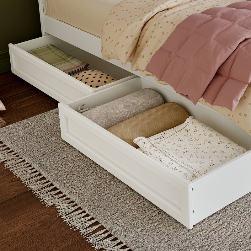 Twin-Full Mid-Century Modern Under Bed Storage Drawers