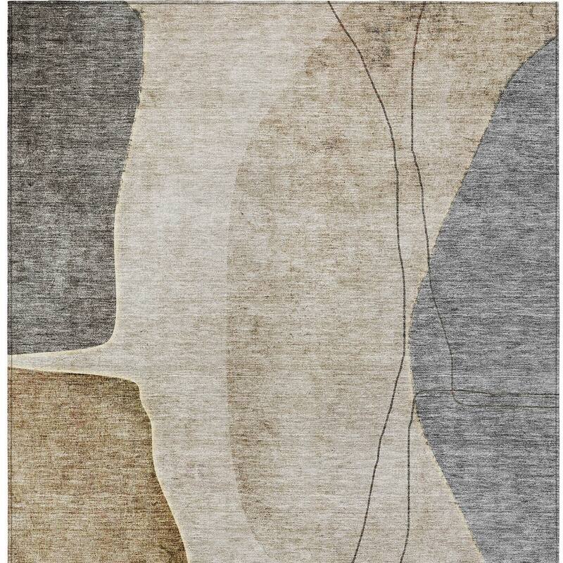HomeRoots Abstract Transitional Rectangle Outdoor Rug