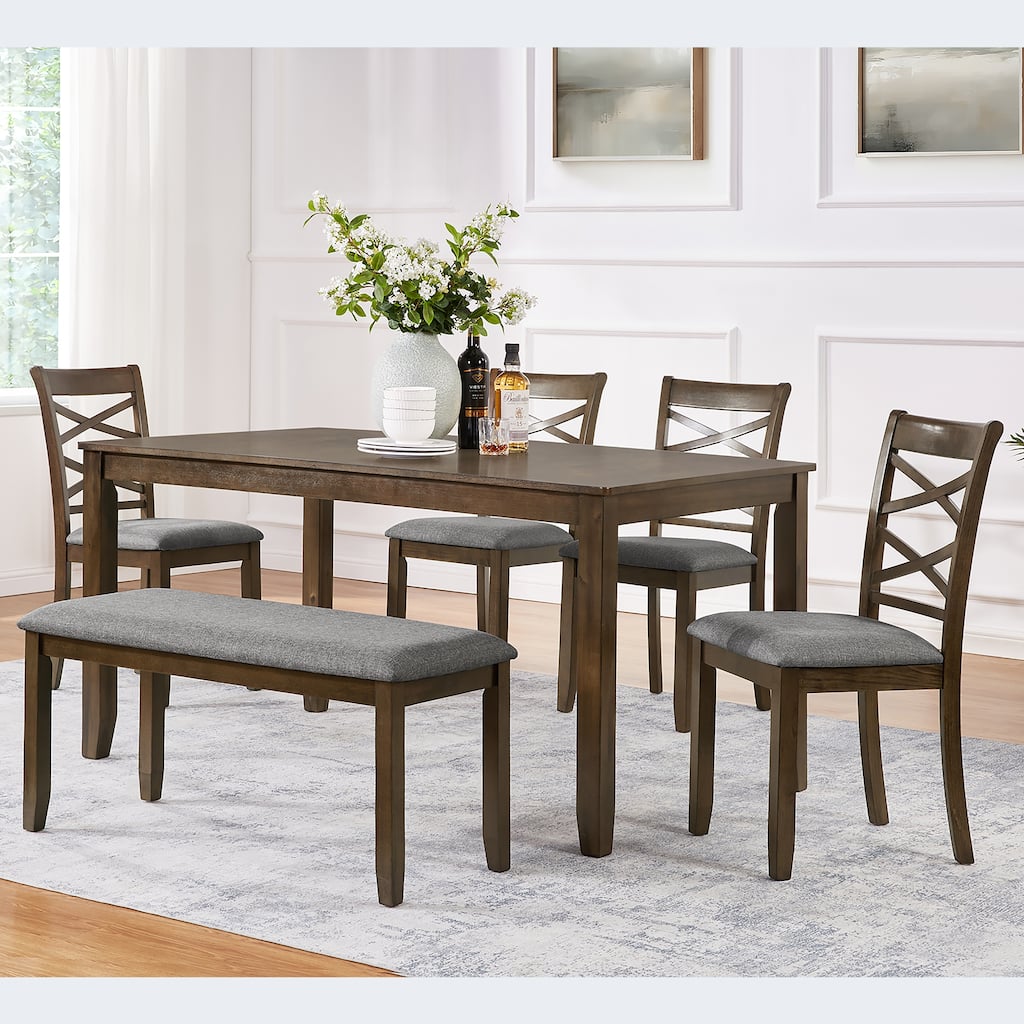 5-Piece Dining Table Set with 4 Chairs, Modern 4-Person Dining Table Set for Small Place, Kitchen, Dining Room