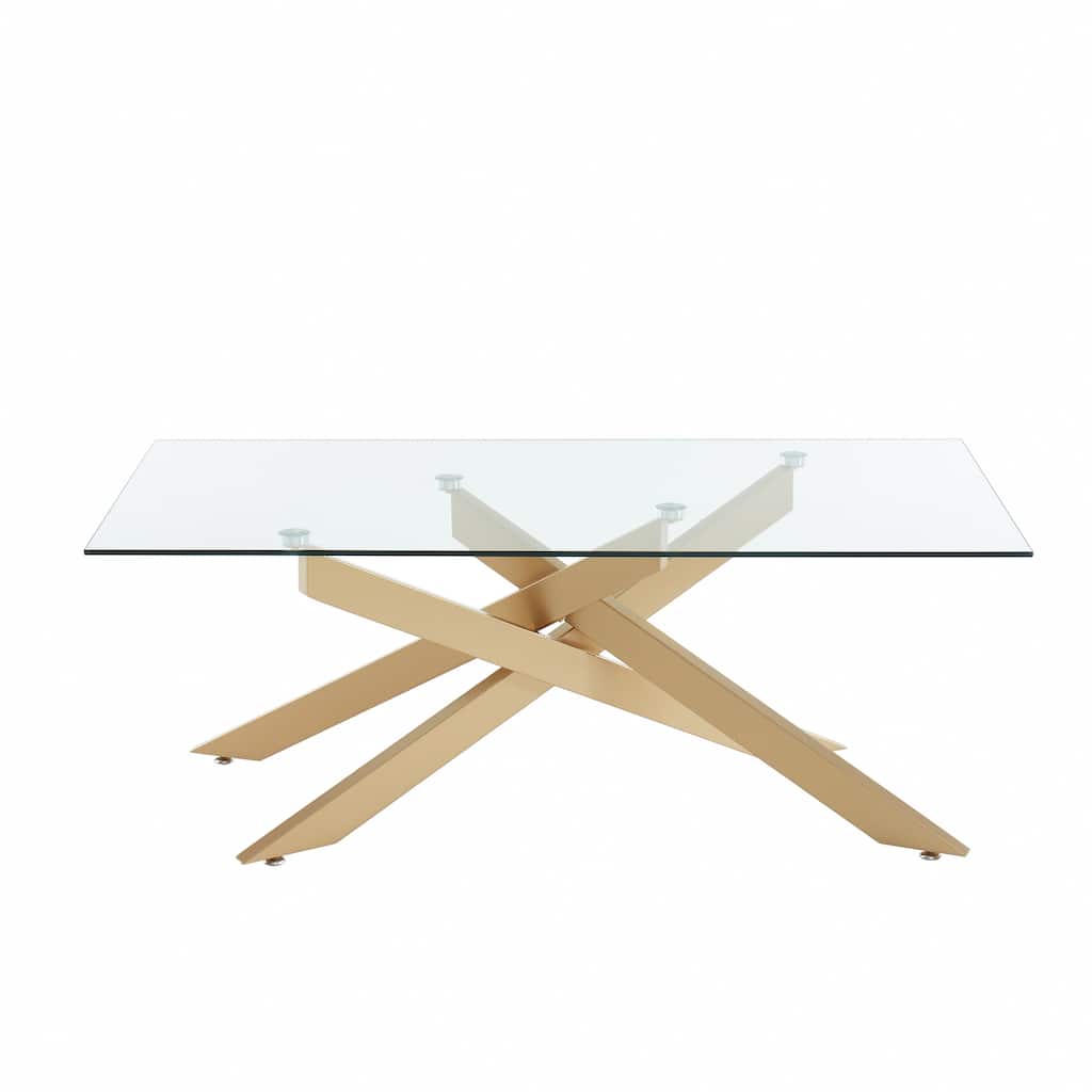 Modern and contemporary Rectangular Coffee Table With Glass Top