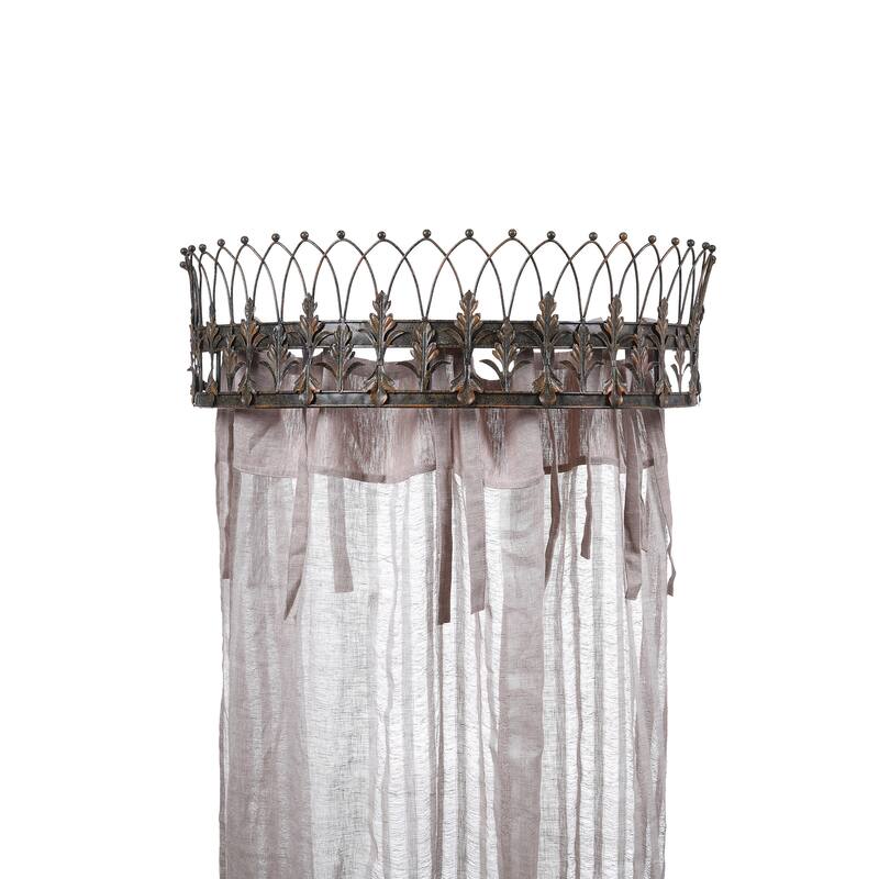 Decorative Metal Curtain or Canopy Crown - 29.0"L x 13.8"W x 7.9"H - Bronze Finish - Bronze