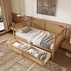 preview thumbnail 5 of 8, Traditional Style Rattan Full Size Daybed with 2 Drawers ,Antique Walnut