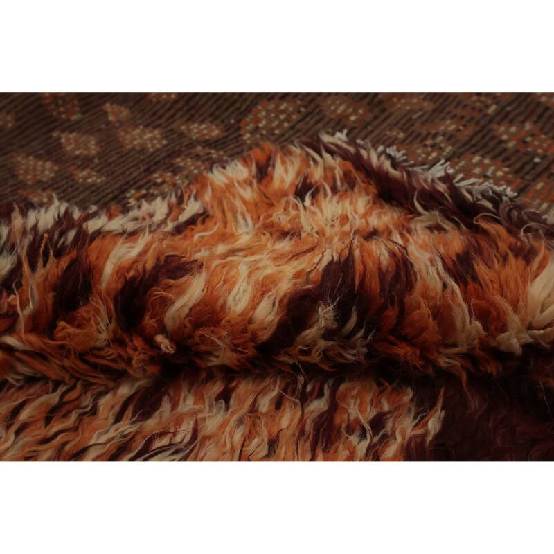 Hand Knotted Oriental 100% Wool Carpet Modern Tribal Red Moroccan Area Rug - 12' 7'' X 9' 7''