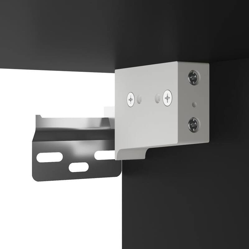 vidaXL Wall Cabinet Black Engineered wood 11.8 x 16.7 x 15.7 in - 16.7 x 11.8 x 15.7 in