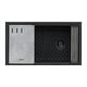 preview thumbnail 2 of 9, Ruvati 33-inch Undermount Workstation Granite Composite Kitchen Sink Matte Black - - 33" x 18-1/2" - 33" x 18-1/2″