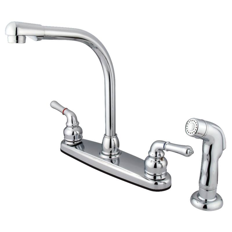 Kingston Brass Magellan Centerset Kitchen Faucet with Metal Lever - Polished Chrome