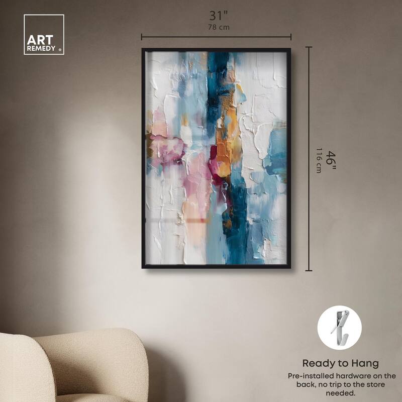 Petal Pink and Ocean Blue II Shadowbox by Art Remedy