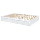preview thumbnail 55 of 118, Wood Cribs Convertible Toddler Bed with Fence Guardrails and 2 Drawers Split into Independent Floor Bed and Daybed Slat Support