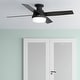 preview thumbnail 1 of 22, Hunter 52" Dempsey Flush Mount Ceiling Fan w/ LED Light Kit, Handheld Remote - Contemporary, Transitional - Low Profile Matte Black