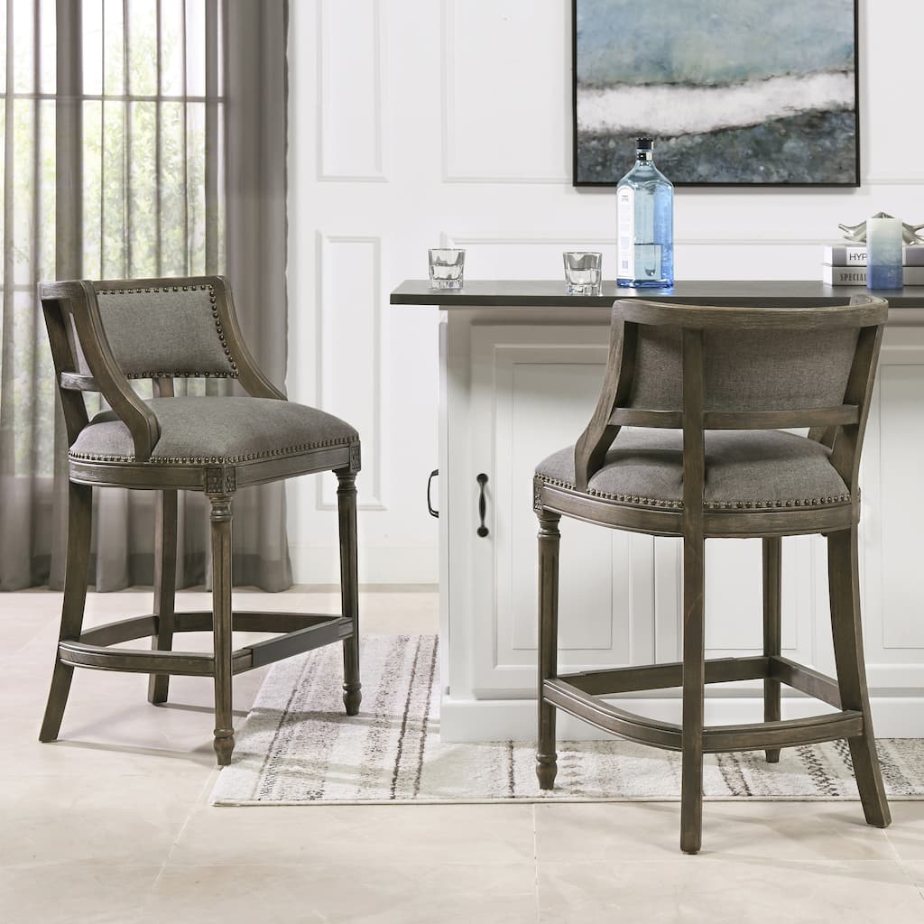 Farmhouse Counter Height Bar Stool with Backrest