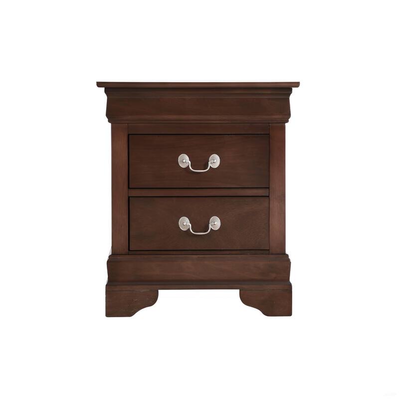 Traditional Cappuccino Nightstand with Carved Design and Dovetailed Drawers