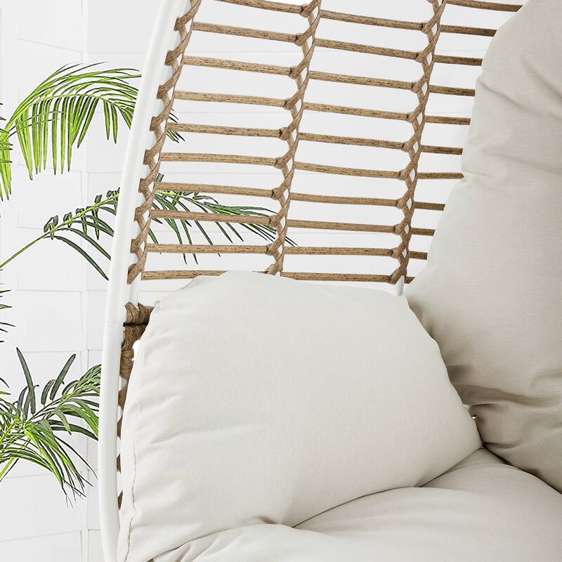 Wicker Egg Chair, Outdoor Teardrop Wicker Lounge Chair