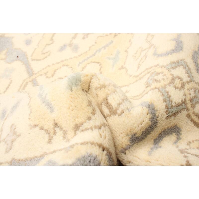 ECARPETGALLERY Hand-knotted Royal Oushak Cream Wool Rug - 2'7 x 10'1