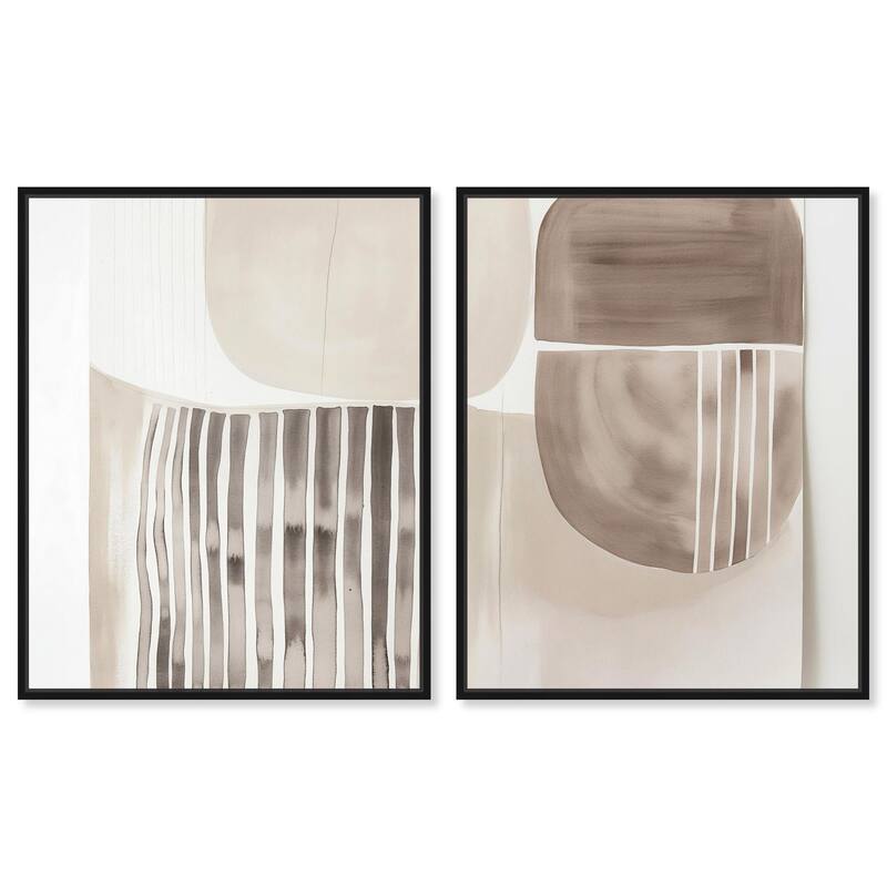 Elements of Quiet Canvas Set of 2 by Art Remedy - 36" x 45" - Black