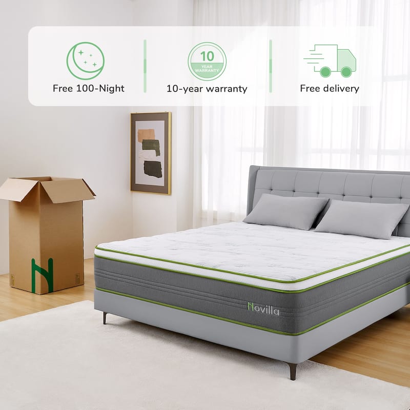 Novilla 12-inch Gel Memory Foam Hybrid Pocket Springs Mattress