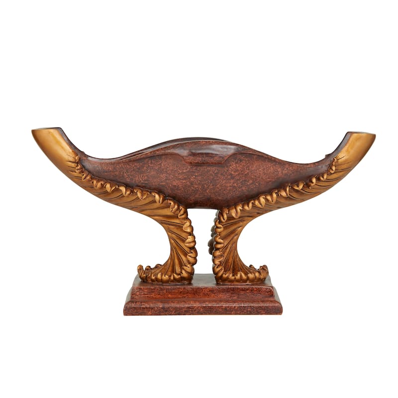 Brown Polystone Traditional Decorative Bowl - 22 x 7 x 12