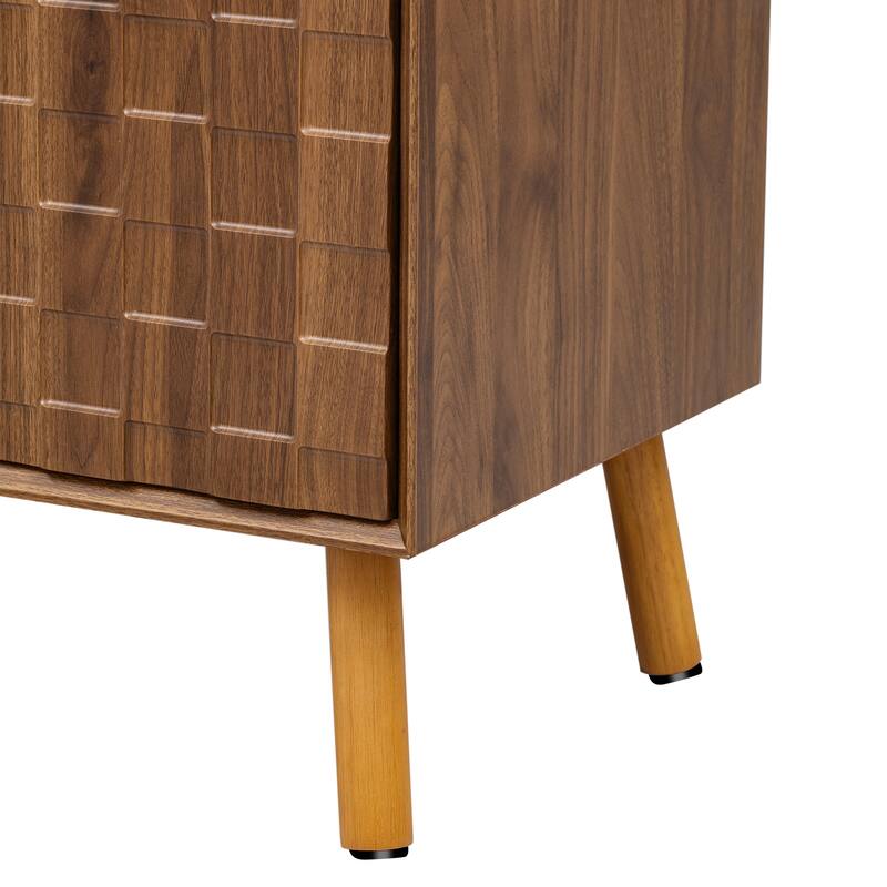 TV Stand with Sliding Doors and Shelves, Entertainment Center with Storage, Media Console Table with 5 Solid Wood Legs