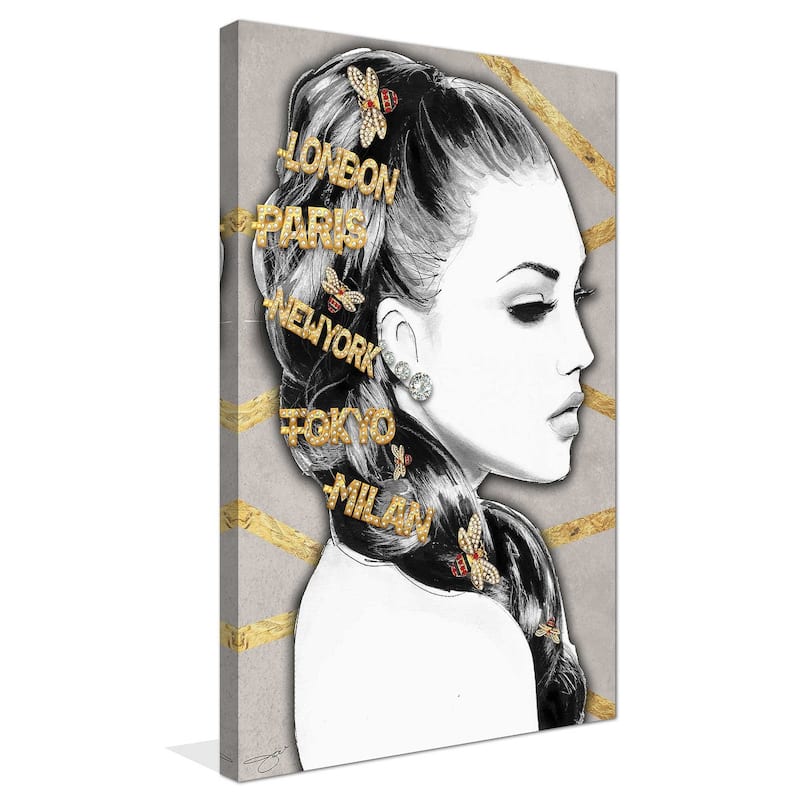 "Gold Hair Clips" by Jodi Print on Canvas