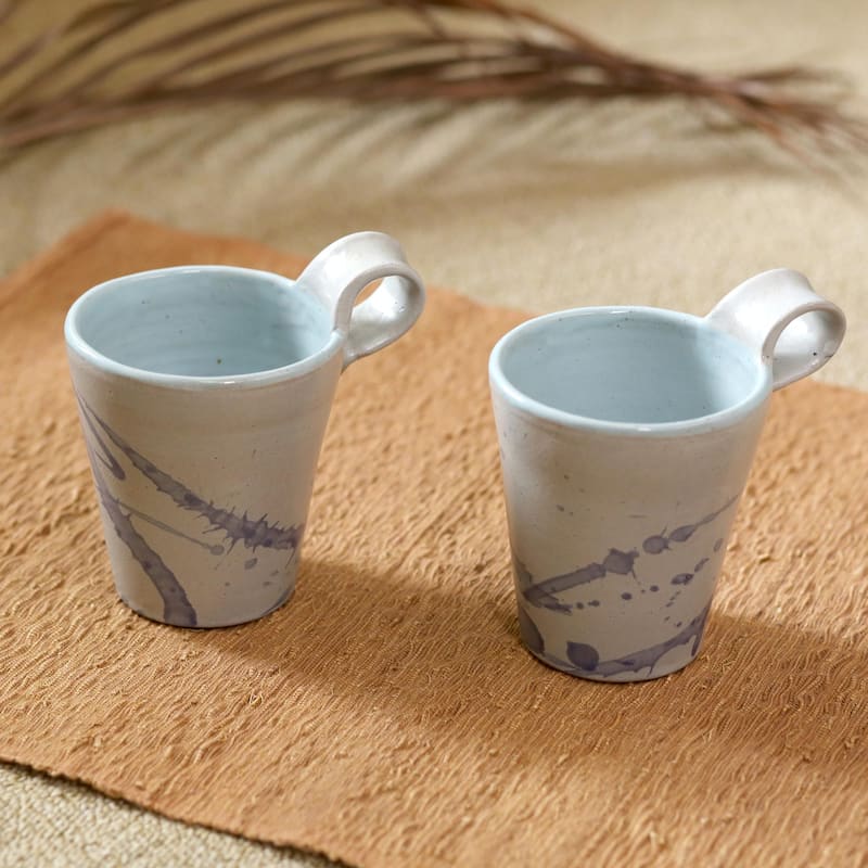 Novica Handmade Piping Hot Ceramic Mugs (Pair)