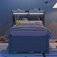 preview thumbnail 2 of 23, Twin Size Bed with built-in USB ,Type-C Ports, LED light, Bookcase Headboard, Trundle and 3 Storage Drawers