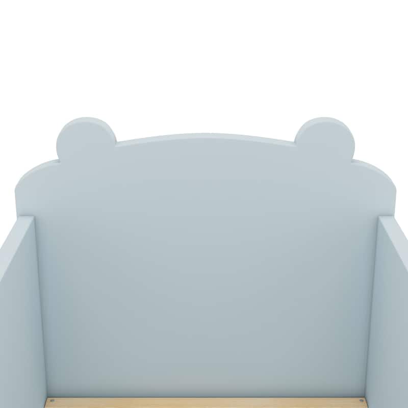 Twin Size Pine Wood Toddler Floor Panel Bed with Safety Rounded Corners