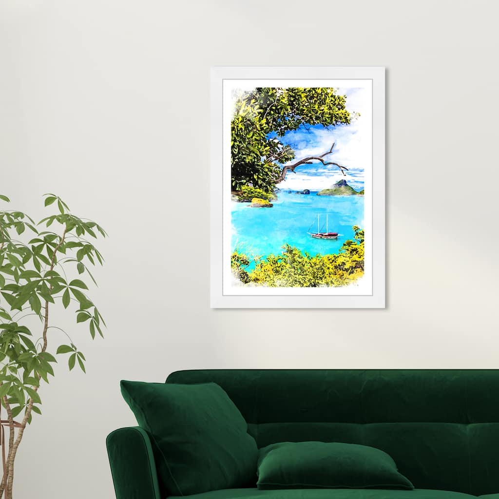 Wynwood Studio 'Graceful View' Nature and Landscape Green Wall Art Framed Print