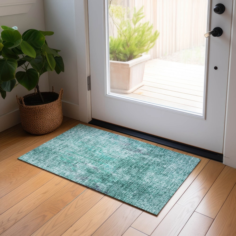 Machine Washable Indoor/ Outdoor Chantille Solid Ombre Rug