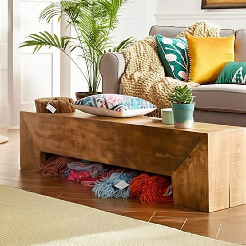 Bench Solid Wood Rustic Design Casual Home Style for Bedroom Living Room Office Entryway Accent Furniture - 18" Brown
