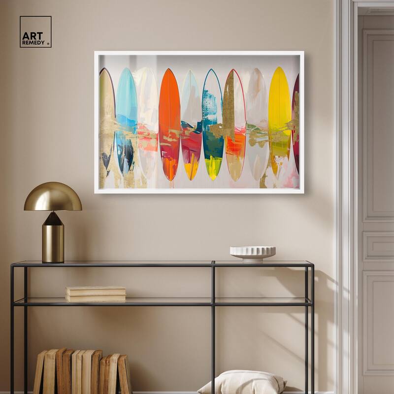 Surfboard Horizons II Shadowbox by Art Remedy