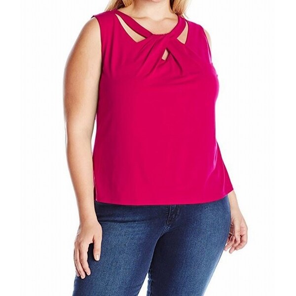 Shop Nine West New Muse Pink Womens Size 2x Plus Crossover Stretch