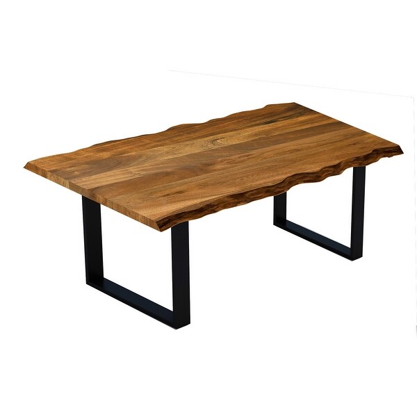 Live Edge Acacia Wood Dining Table with Black Metal Legs ...