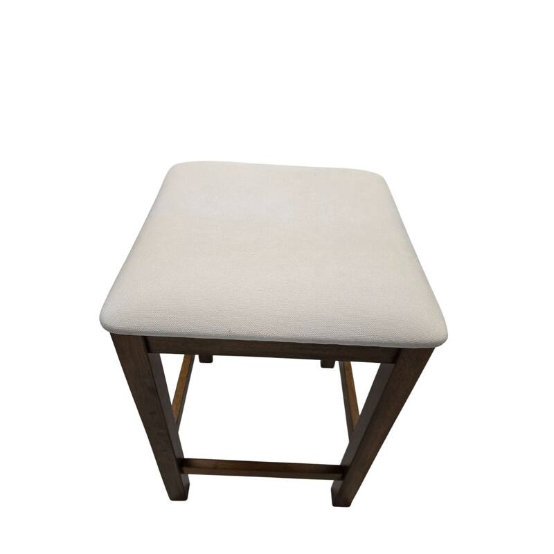 Upholstered Backless Counter Stools - 24.25" - Brown and White - Set of 2